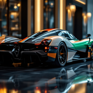 Pagani Zonda Tricolore in un contesto dinamico