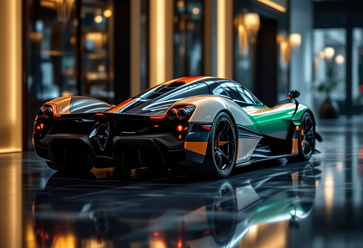 Pagani Zonda Tricolore in un contesto dinamico