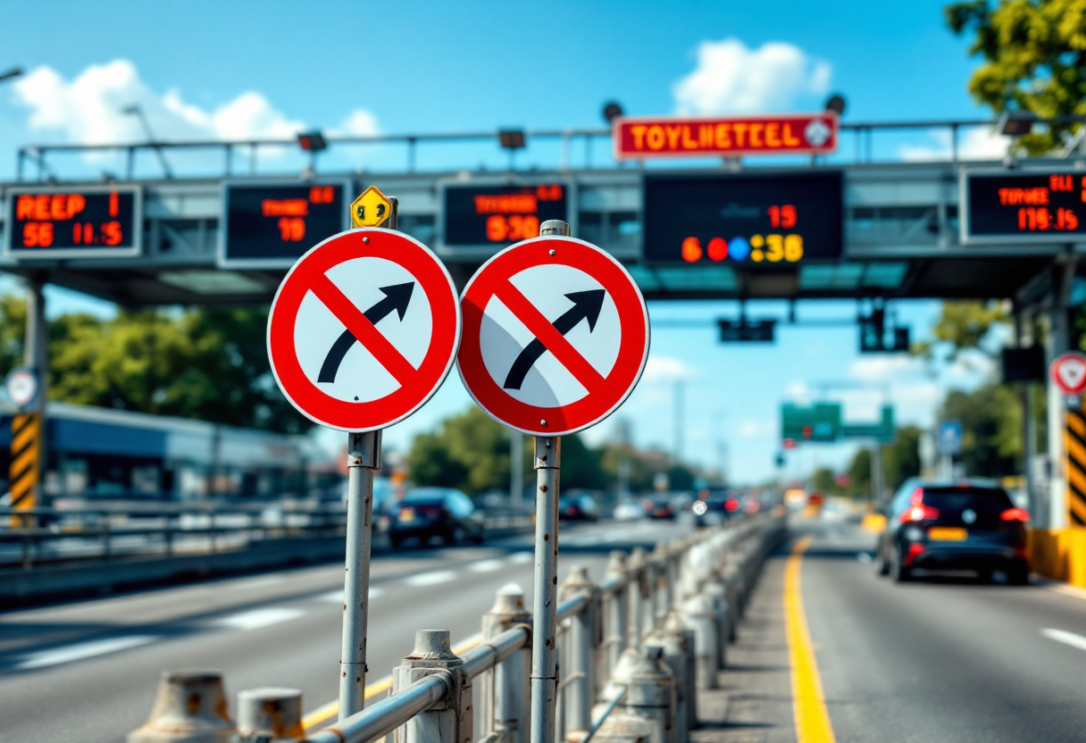 Segnale di divieto di inversione di marcia in autostrada