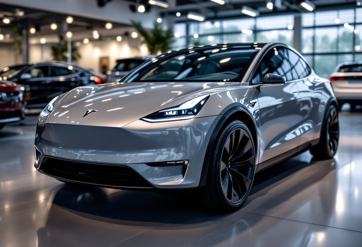 Tesla Model Y 2025 in un elegante restyling