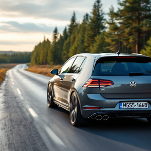 Volkswagen Golf 8 durante il test dell'alce