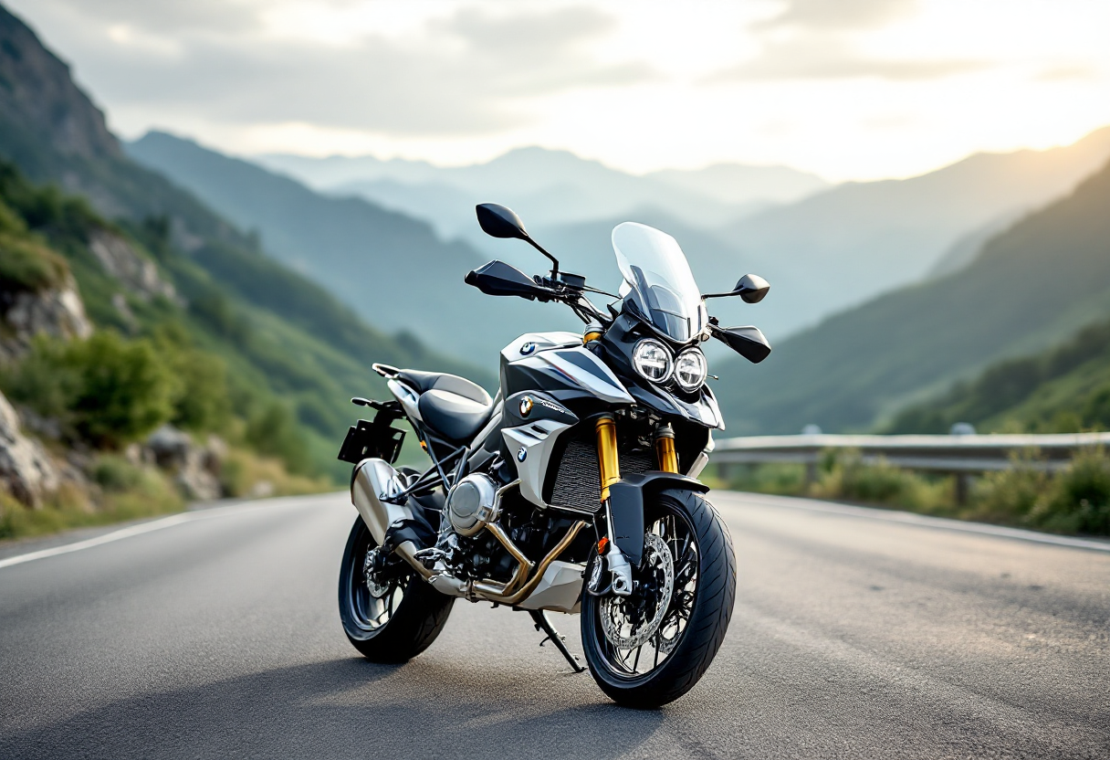 BMW F 900 XR in azione su strada