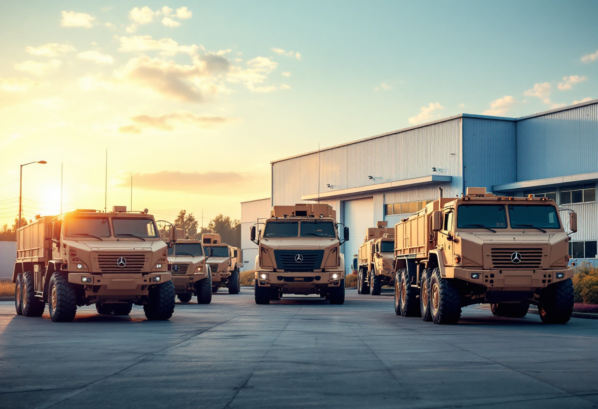 Veicolo Iveco per la difesa europea in azione