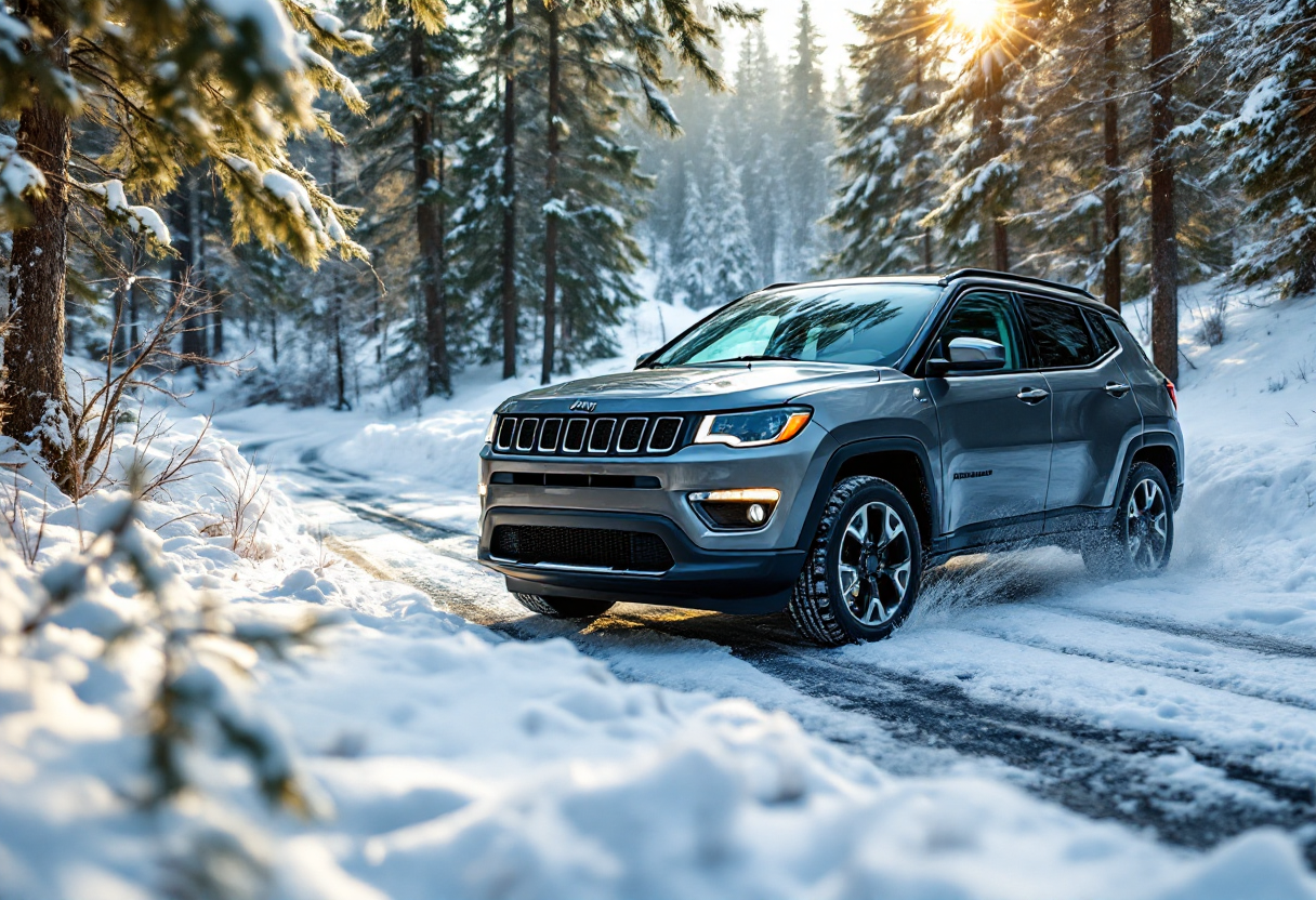 Jeep Compass in panne a causa del freddo intenso