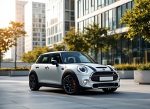 Mini Cooper S 5 porte in un contesto urbano moderno