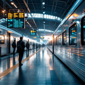 Immagine di un treno fermo durante uno sciopero