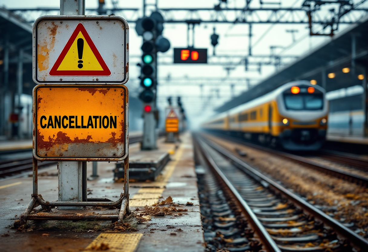 Immagine informativa sullo sciopero dei treni