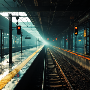 Manifestazione per lo sciopero dei treni in corso oggi