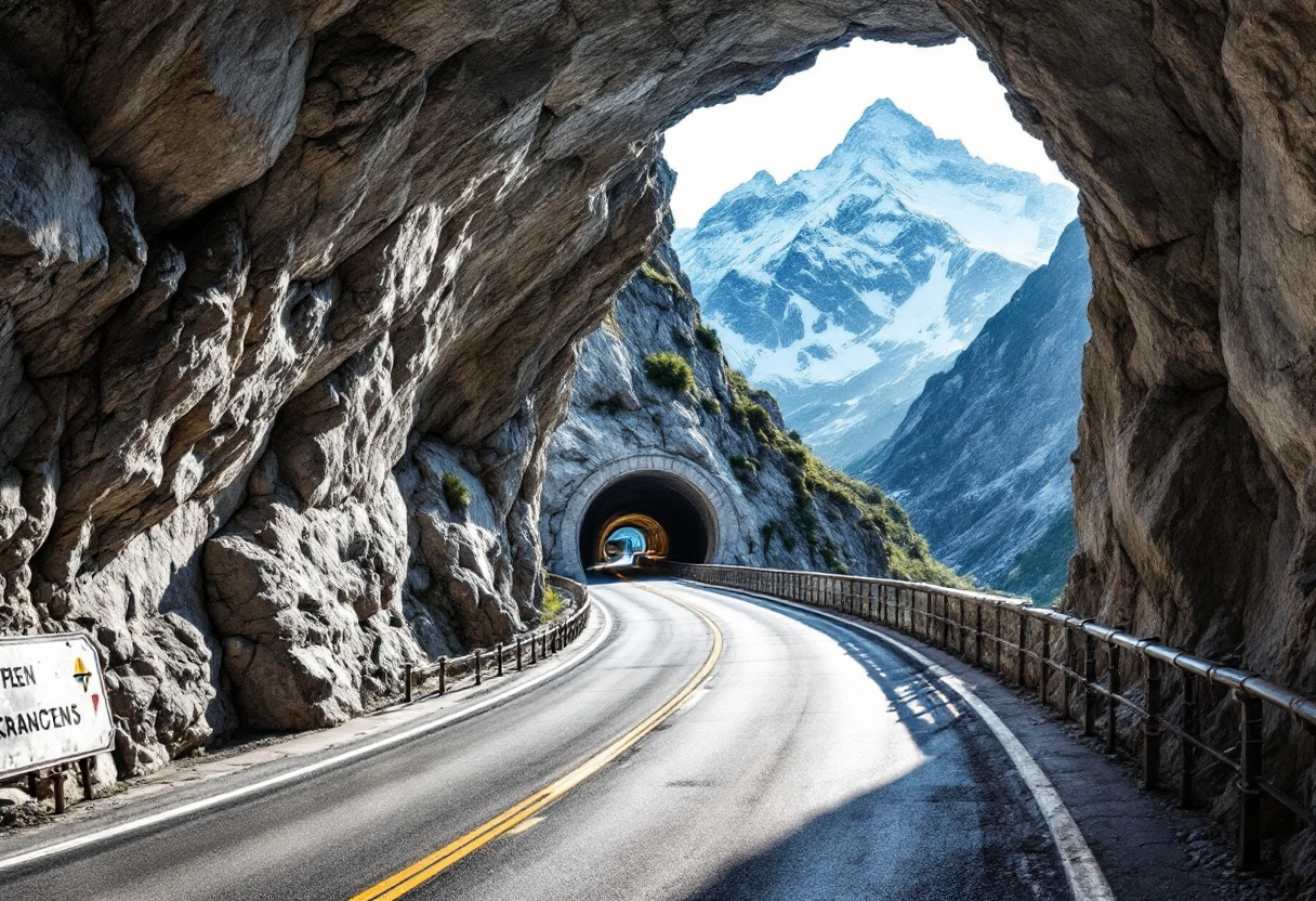 Panorama del Traforo del Monte Bianco con tariffe 2025